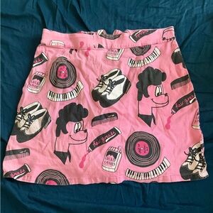 Lazy Oaf Women's Pink and Black Skirt